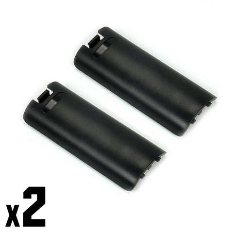 2 x Black Wii Remote Battery Cover